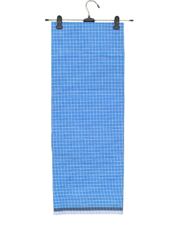 Light Blue Checks Cotton Lungi