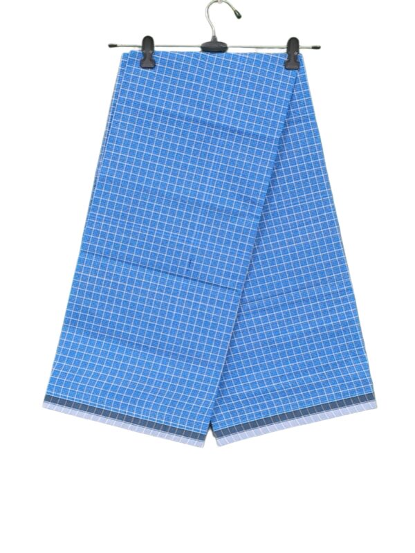 Light Blue Checks Cotton Lungi