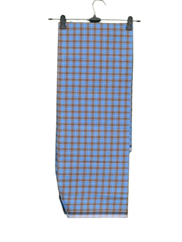 Brown & Blue Checks Cotton Lungi