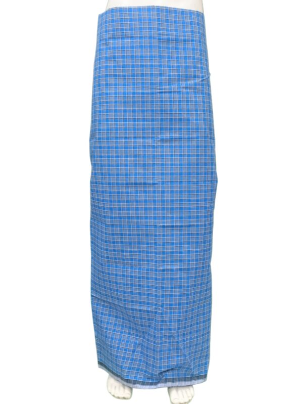 Grey & Blue Checks Cotton Lungi