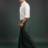 Men's Classic Plaid Lungi - Elegant Dark Green Design