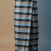 Men's Stylish Plaid Lungi - Modern Tan and Blue Checkered Design