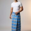 Men's Modern Plaid Lungi - Stylish Blue & Grey Design