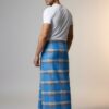 Men's Modern Plaid Lungi - Stylish Blue & Grey Design