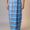 Men's Modern Plaid Lungi - Stylish Blue & Grey Design