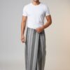 Men's Modern Lungi - Sleek Grey Striped Design