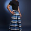 Men's Modern Lungi - Bold Blue & White Checkered Design