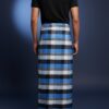 Men's Modern Lungi - Bold Blue & White Checkered Design