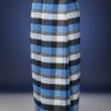 Men's Modern Lungi - Bold Blue & White Checkered Design