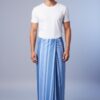 Men's Classic Striped Lungi - Shades of Blue Design
