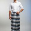 Men's Classic Lungi - Bold Black, White & Blue Checkered Design