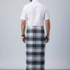 Men's Classic Lungi - Bold Black, White & Blue Checkered Design