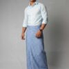 Men's Stylish Lungi - Light Blue Gingham Check Design