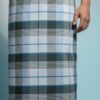Men's Modern Plaid Lungi - Stylish Grey & Blue Design