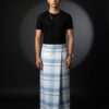 Men's Modern Lungi - Crisp Blue & White Checkered Design