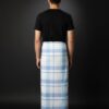 Men's Modern Lungi - Crisp Blue & White Checkered Design