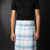 Men's Modern Lungi - Crisp Blue & White Checkered Design
