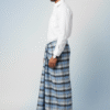 Classic Men's Lungi - Crisp Blue & White Checkered Design