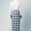 Classic Men's Lungi - Crisp Blue & White Checkered Design