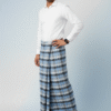Classic Men's Lungi - Crisp Blue & White Checkered Design