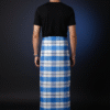 Men's Modern Lungi - Bold Blue & White Checkered Design