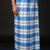 Men's Modern Lungi - Bold Blue & White Checkered Design