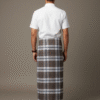 Classic Men's Lungi - Refined Grey and White Checkered Design