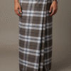 Classic Men's Lungi - Refined Grey and White Checkered Design