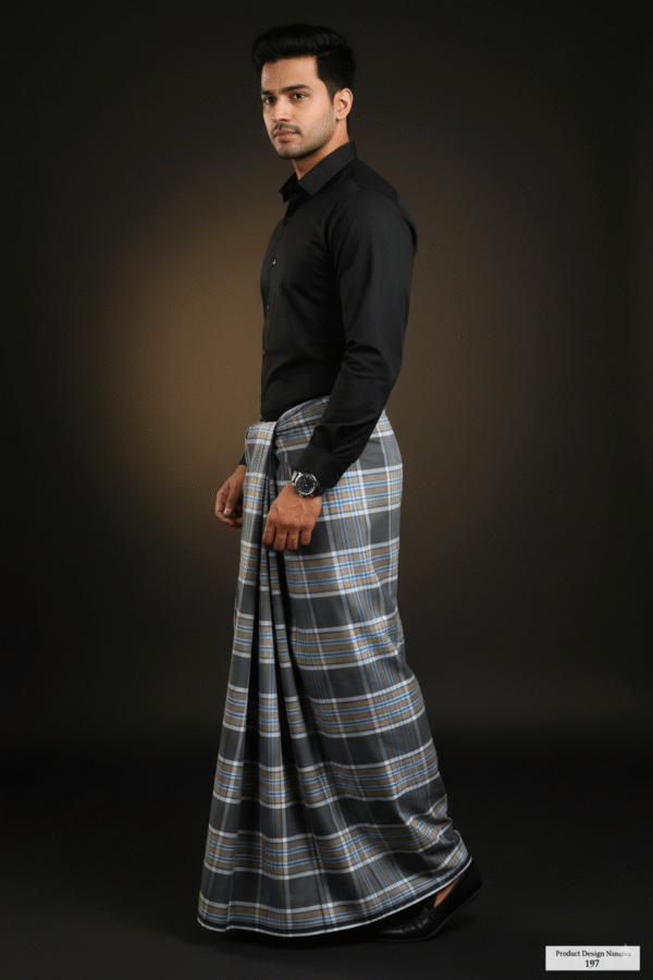 Men's Premium Polyester Plaid Lungi - Wrinkle-Free & Stylish