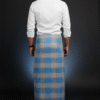 Classic Checkered Lungi for Men - Blue & Grey Design