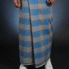 Classic Checkered Lungi for Men - Blue & Grey Design