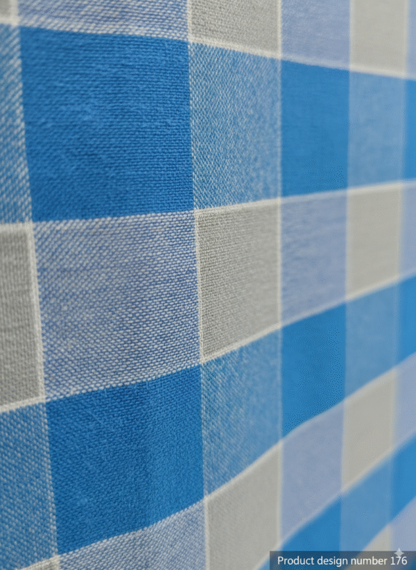 Classic Men's Lungi - Blue and Grey Checkered Design