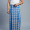 Classic Men's Lungi - Blue and Grey Checkered Design