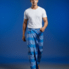 Men's Stylish Striped Lungi - Modern Blue Design