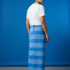 Men's Stylish Striped Lungi - Modern Blue Design