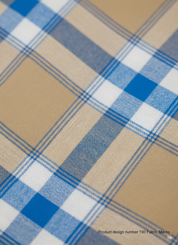 Men's Stylish Plaid Lungi - Modern Tan and Blue Checkered Design