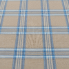 Men's Stylish Plaid Lungi - Modern Tan and Blue Checkered Design