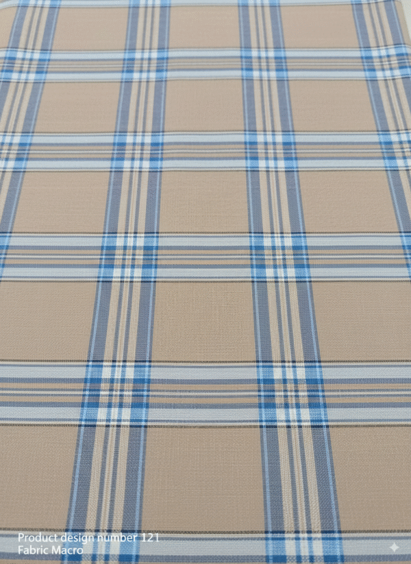 Men's Stylish Plaid Lungi - Modern Tan and Blue Checkered Design