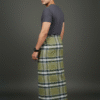 Men's Stylish Lungi - Modern Olive Green Plaid Design