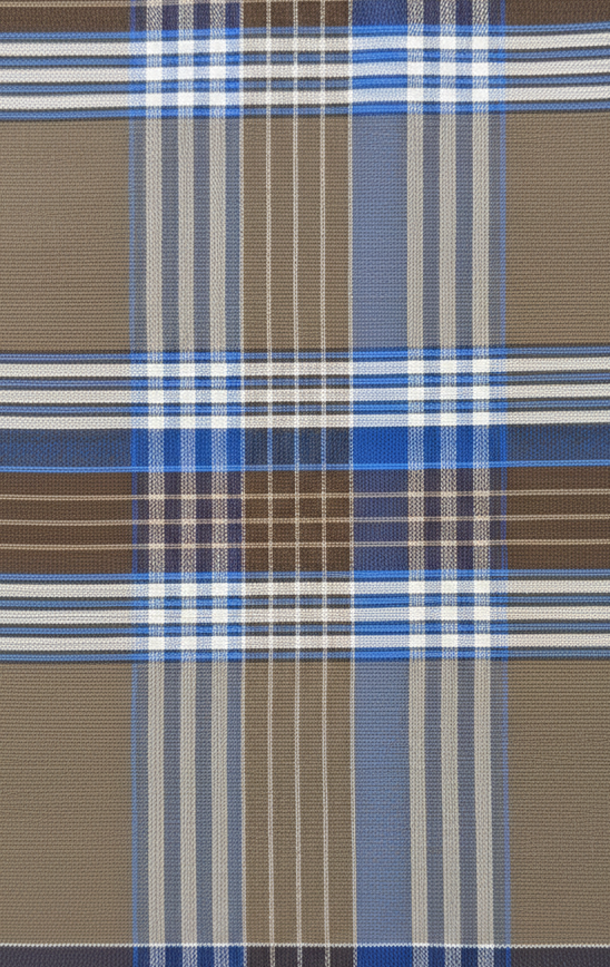 Men's Stylish Lungi - Earthy Brown & Blue Plaid Design