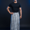 Generated Image September 27, 2025 - 4_29PM Men's Modern Lungi - High-Contrast Black & White Plaid Design