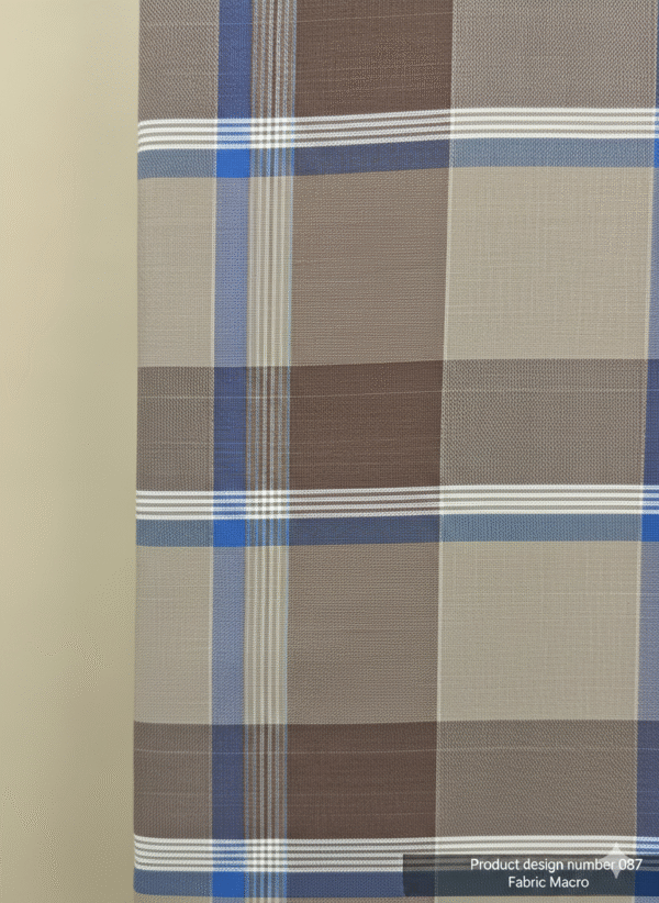 Men's Stylish Lungi - Earthy Brown & Blue Plaid Design
