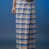 Men's Stylish Lungi - Modern Tan & Blue Plaid Design