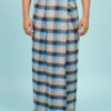 Stylish Plaid Lungi for Men - Beige and Blue Checkered Design