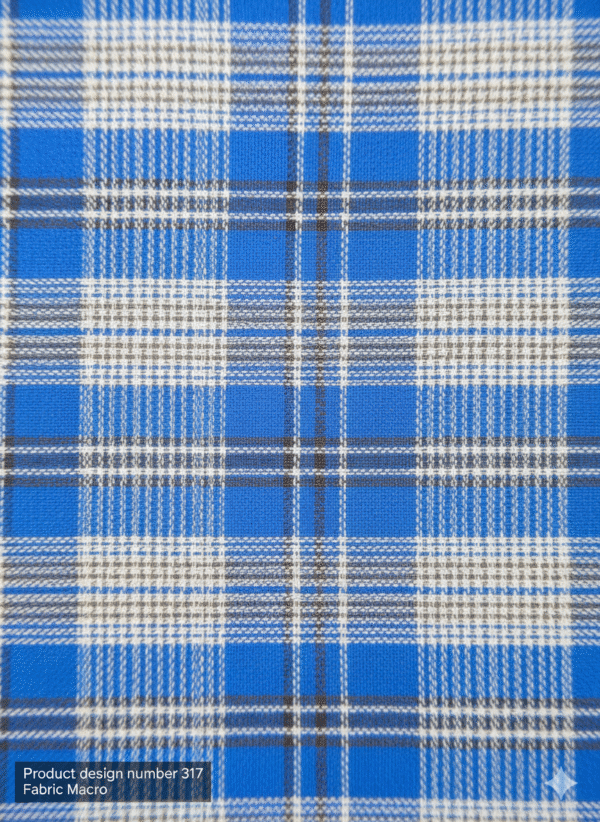 Men's Modern Lungi - Crisp Blue & Light Grey Checkered Design