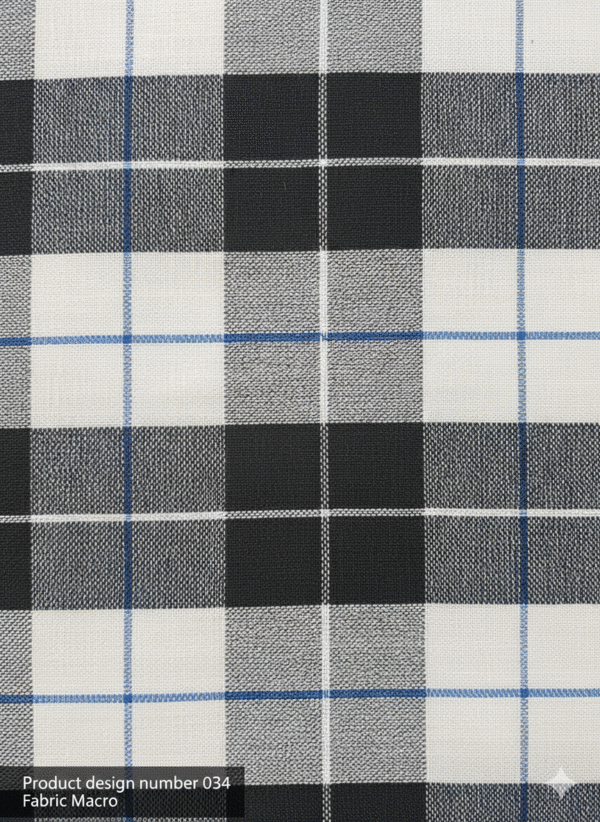 Men's Modern Lungi - High-Contrast Black & White Plaid Design