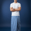Men's Stylish Lungi - Classic Blue Gingham Check Design
