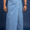 Men's Stylish Lungi - Classic Blue Gingham Check Design