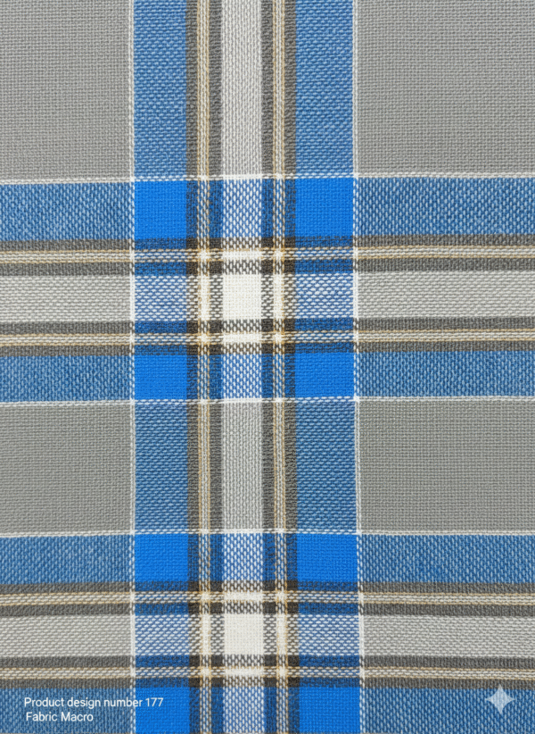 Generated Image October 01, 2025 - 4_04PM Men's Stylish Lungi - Modern Grey & Blue Plaid Design