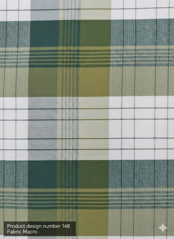 Men's Stylish Lungi - Classic Olive Green Plaid Design